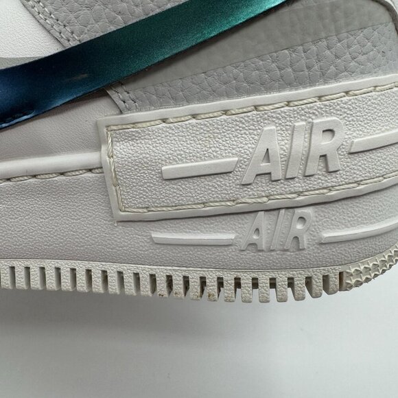 Nike Air Force 1 Shadow Low Womens Size 7 White Spruce Green Gray DR7856-100 - Picture 9 of 14